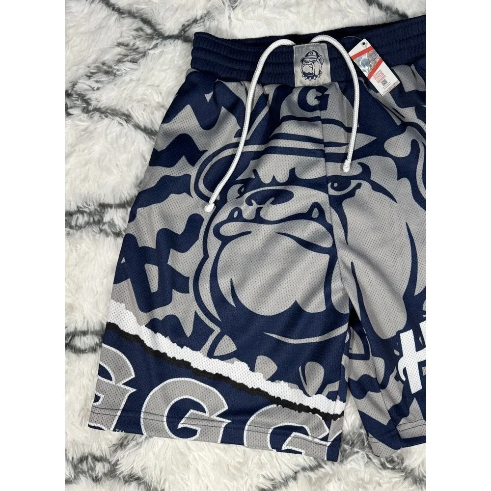 MITCHELL & NESS Georgetown Jumbotron 2.0 Sublimated Shorts Blue Mens S *NEW* $75